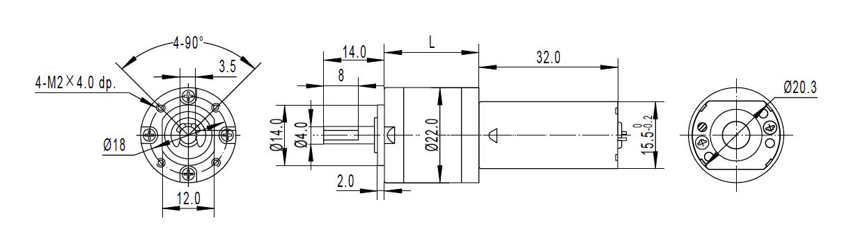 GMP22-180SH 22mm dc planetary gear motor