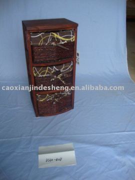 wooden cabinet with maize baskets