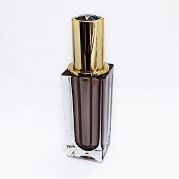 Diamond cap square brown acrylic cosmetic Bottle