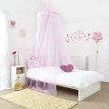 Girls Princess Mosquito Nets Silver Sequined Canopy