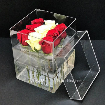 Factory Manufacturer Clear Acrylic Flower Box/ Acrylic Rose Box with 9 PCS Roses