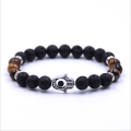 Gemstone Evil Eye Bracelet Lava Stone Essential Oil Diffuser Reiki Healing Balancing Balancing Beads