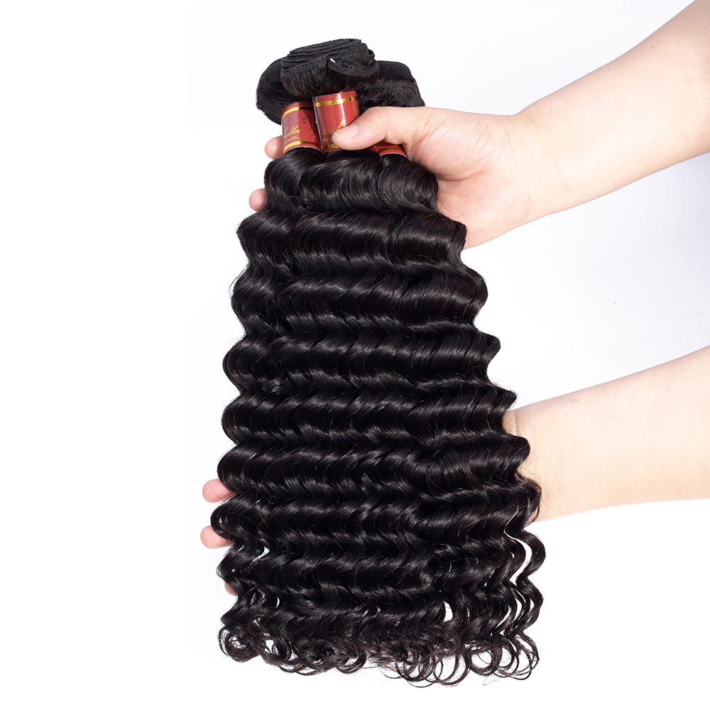 No Shed 100 Percent Brazilian Wet And Wavy Virgin Remy Deep Curly Human Hair Bundles Weaving