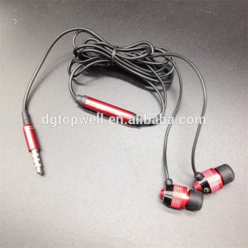 Metal earshell wired earphone earbuds with mic