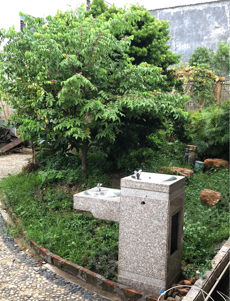 Fuente de piedra de granito pedestal de pie ósmosis inversa al aire libre fuente de agua potable purificador máquina dispensadora de agua