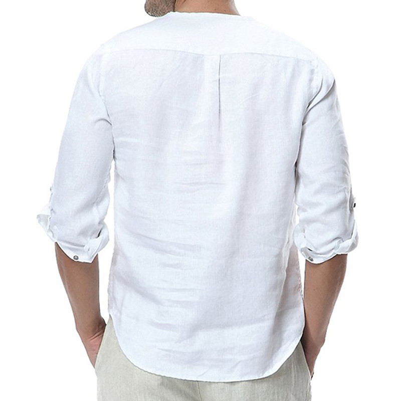 Men's simple fashion matching shirt with casual long sleeve shirt