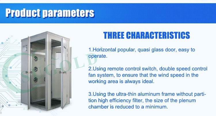 Stainless steel laboratory clean room automatic air shower