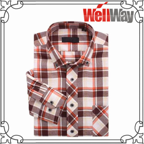 wholesale polyester yarn dyed flannel shirt