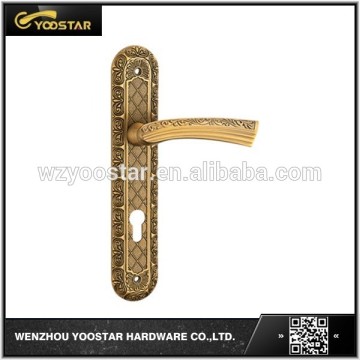 luxury door lever handle on plate