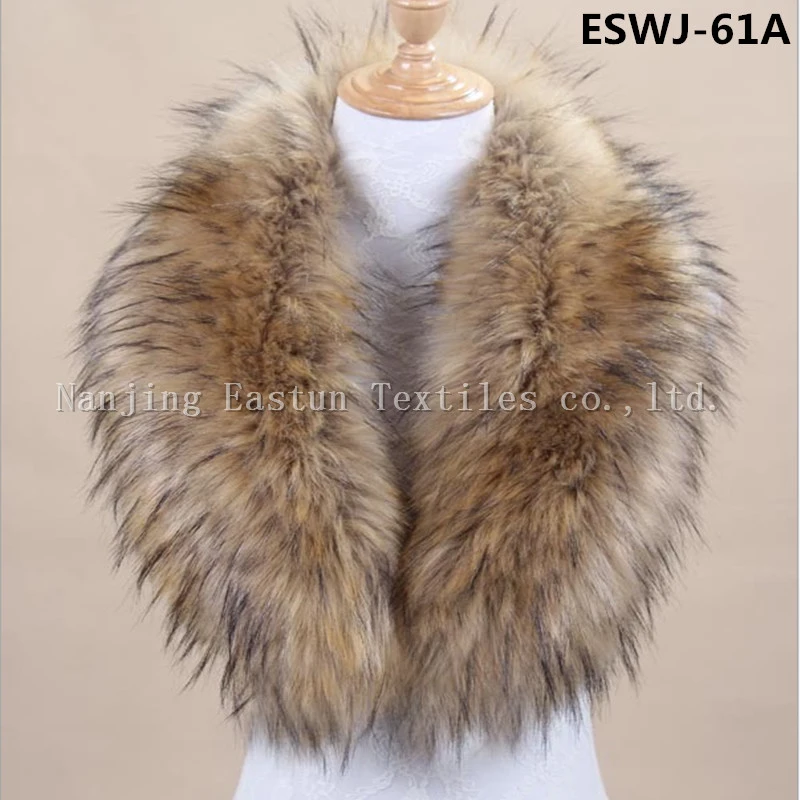 Faux Raccoon and Fox Fur Scarf Eswj-59A