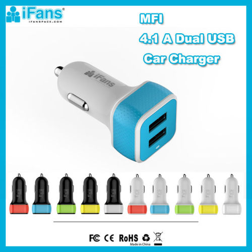 MFI 2 Port Universal USB Car charger 4A 10 colors available