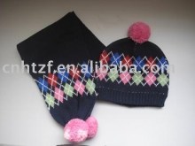 knitted hat and  scarf