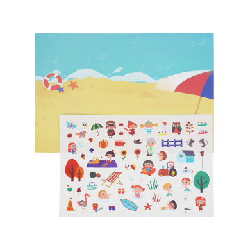 Custom Design Beach Scratch Sticker Rub on Transfer Sticker