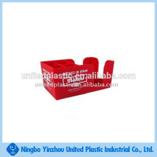 Red Color Plastic Bar Napkin Caddy with White Printing