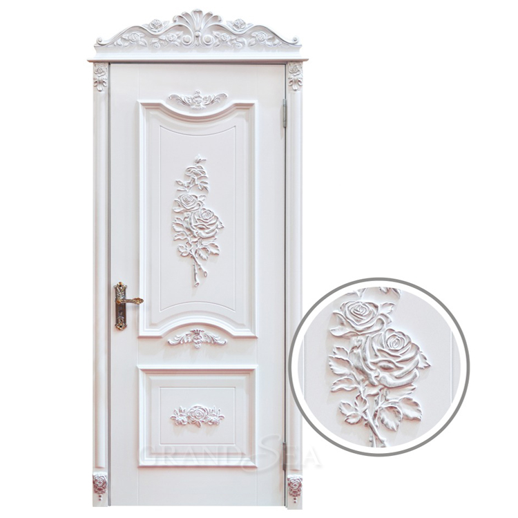 South Africa Latest Design white color solid wood teak ply wood door designs drawing for villa