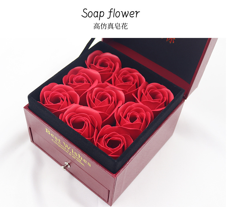 Dry flower I love you earring necklace ring packaging box bag card mom flower box for gift