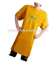 Golden Split Cowhide leather welding apron w Short Sleeves