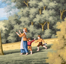 sea blue western painting wallpaper