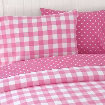 Gingham-Printed Sheet Set