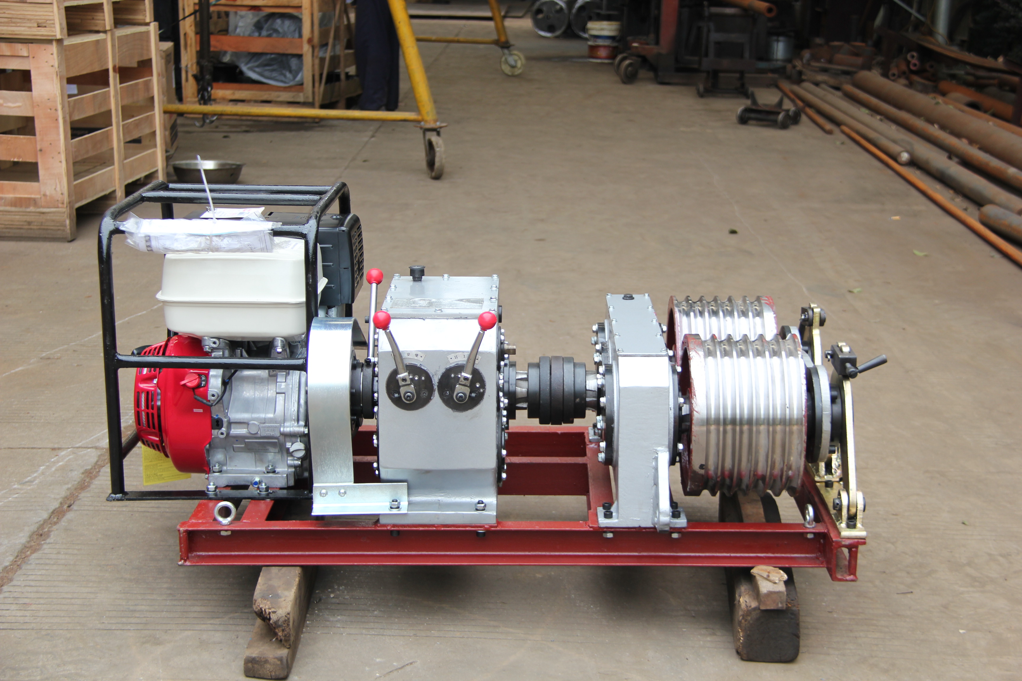 5-টন ডাবল ড্রাম মোটর চালিত গ্রাইন্ডার (বেল্ট ড্রাইভ)