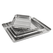 Rustfritt stål BBQ Baking Tray med kjølehylle