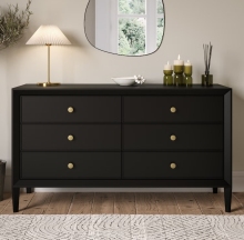 6 black chest of drawers