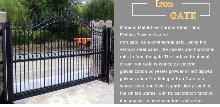 Direct factory custom cast iron home tubular arch gate design in india