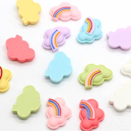 Gros nuage coloré dos plat résine cabochon mignon pour artisanat fait à la main décor perles slime téléphone coquille ornements