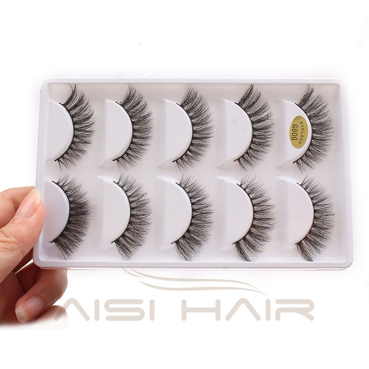 Aisi Hair Cheap Price 5 Pairs Handmade Cross False Eyelashes , Mink Eyelashes 3d