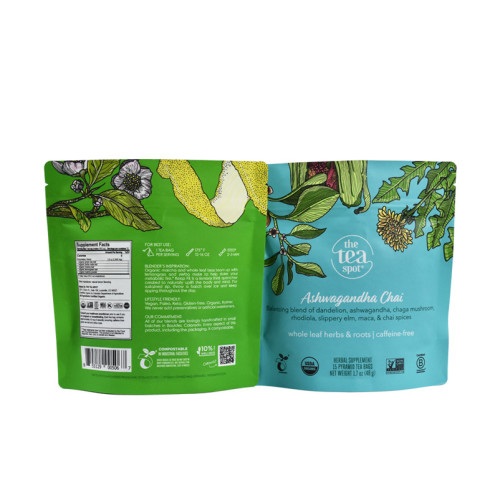 Bolsa de té de hoja biogelera de paquete de té sostenible