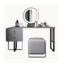 Nordic Bedroom Storage Dresser with Vanity Makeup Table and Stool