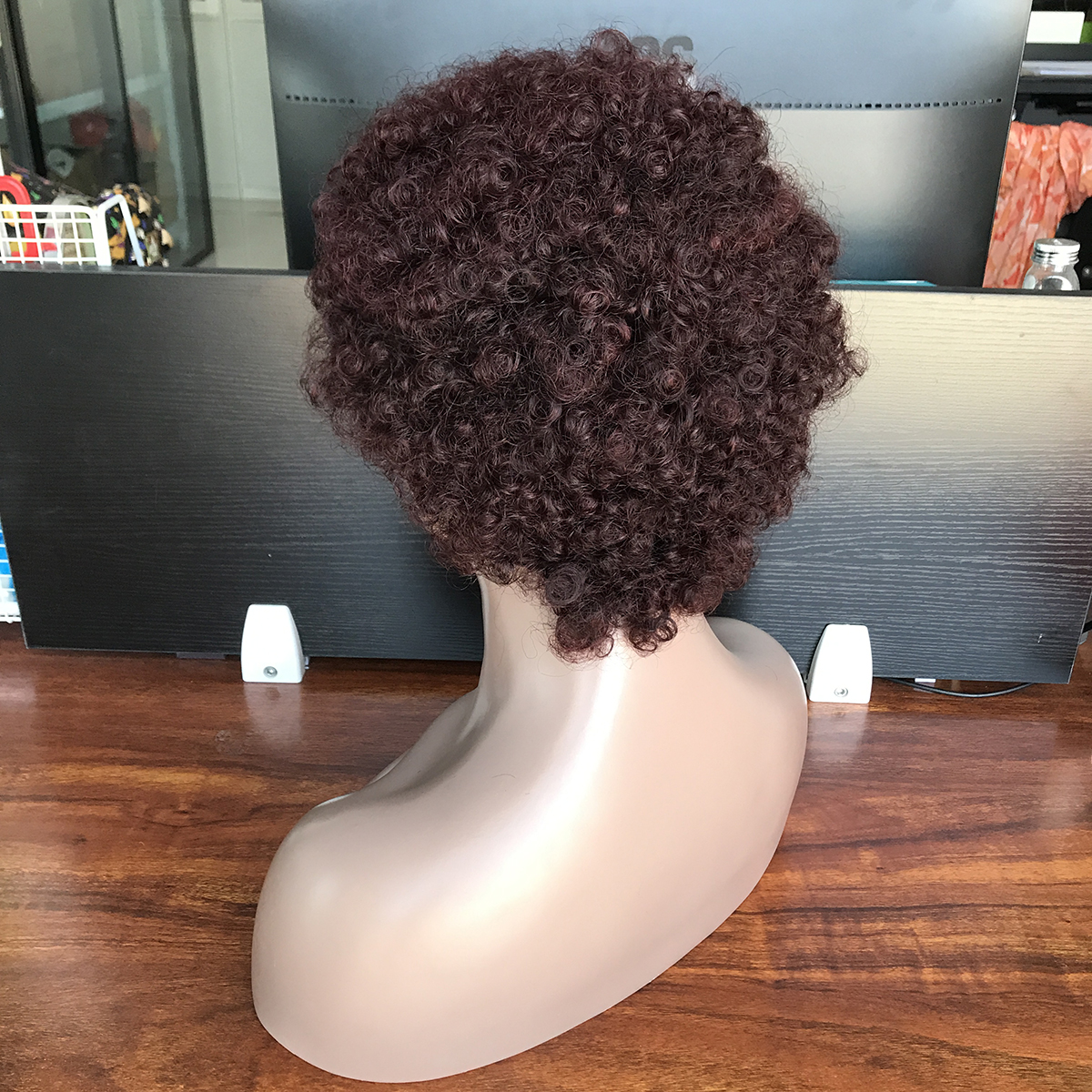 Top Selling wholesale afro puff style short human hair wigs african, machine made short woman wig