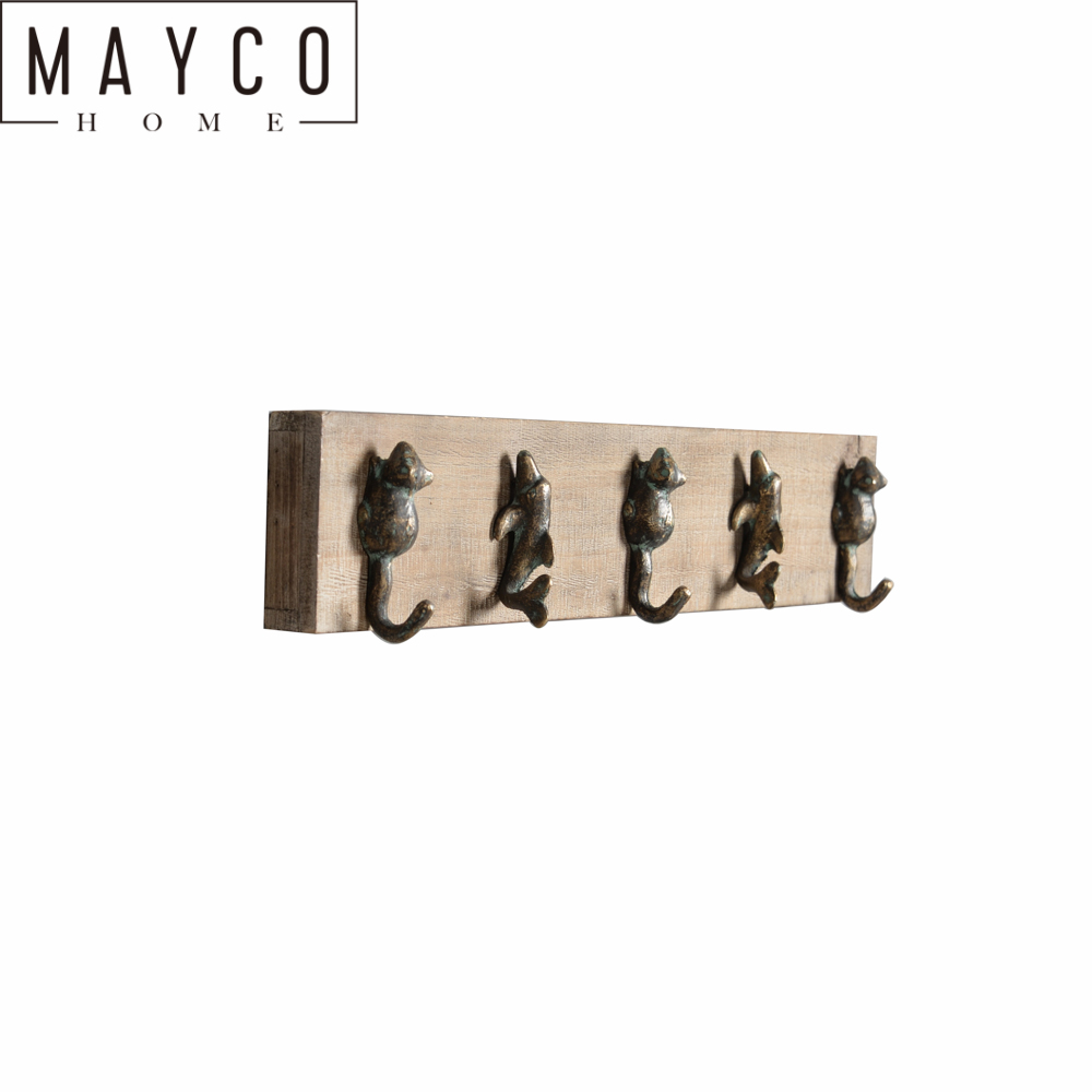 Mayco Rustic Cast Iron Flog and Dolphin Wall Hook Hanger Decor Beach Nautical Towel Holder