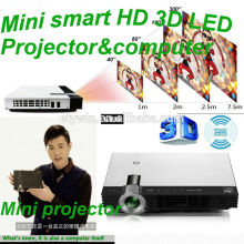 LED Projector Win8 system 1000 lumens mini led projector with computer 300 inch projector screen mini projector