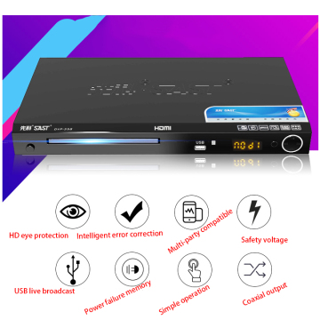 Kaoalnhon 15W 110V 220V Home Dvd Blu-ray HD Evd Player Vcd Disc Cd Player Children's Movie Disc Game Mobile Reading Disc Player