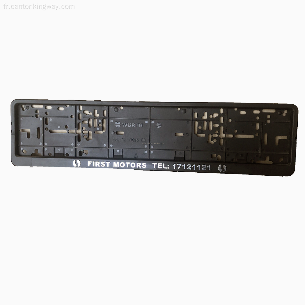 Cadre de plaque d&#39;immatriculation de voiture en plastique noir 530x130 mm