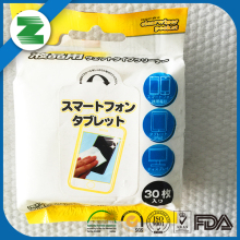 Spunlace or wet strength paper screen clean lens wipes