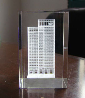 2014 3d laser etched glass cube for Souvenir Gifts
