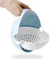 Pelbagai fungsi 2 dalam 1 mangkuk colander rolling dapur