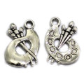 17mm Alloy Charm Art Brush And Palette Charms For Necklace Earring Bracelet Pendant Jewelry Making