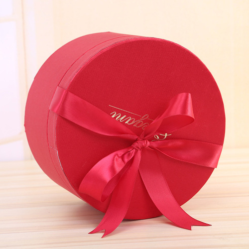 Custom Round Boxes Cardboard Box Ribbon