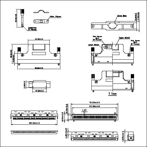 1.27mm Series Shielded Backshell Kits 100P St 1.27mm Series Shielded Backshell Kits 100P St