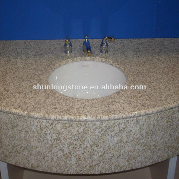 Yellow & white granite vanity top,prefabricated granite countertops