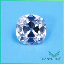 man made synthetic rough diamond synthetic moissanite 9mm old mine cut white moissanite
