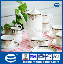 set of 17pcs luxury golden Turkish tea sets, new bone china tea sets