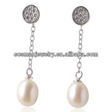 pearl charm earring,freshwater pearl charm earring