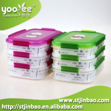 Plastic Vacuum Bread Box Storage Boxes with 3 Compartment (1.15L*3P)