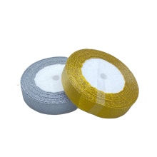 Bpb Wholesale Sparklet Gold Metallic Ribbon Silver Metallic Ribbon for Gift Decoration
