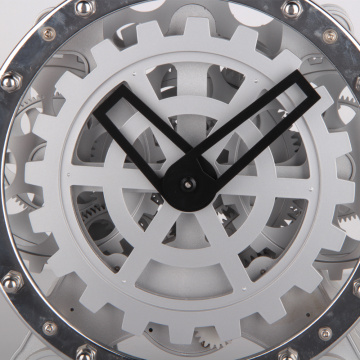 Round Gear Clock With Two Feet