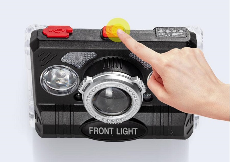 2021 New Waterproof Lightweight Headlamp Induction Zoom Headlights, 7 Modes Work Headlight USB Rechargeable LED Head Lamp